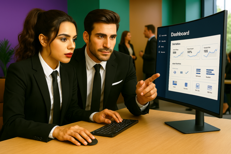 Digital Overall Web Hosting illustration featuring secure servers, reliable uptime, fast website performance, and cloud hosting solutions