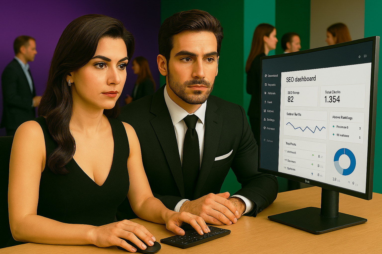 Digital Overall Web Hosting illustration featuring secure servers, reliable uptime, fast website performance, and cloud hosting solutions