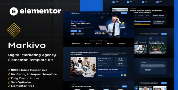 Markivo – Digital Marketing Agency Elementor Template Kit 1 Markivo – Digital Marketing Agency Elementor Template Kit