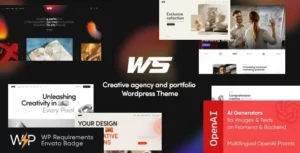 W S (Wabi Sabi) – Creative Agency and Visionary Portfolio WordPress Theme