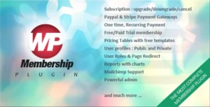 WP Membership Pro Plugin for WordPress to manage memberships and subscriptions easily.