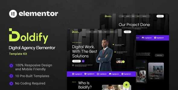 Boldify – Digital Agency Elementor Template Kit 1 Boldify – Digital Agency Elementor Template Kit