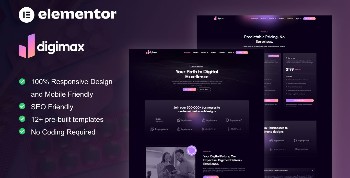 Digimax - Digital Marketing Agency Elementor Template Kit