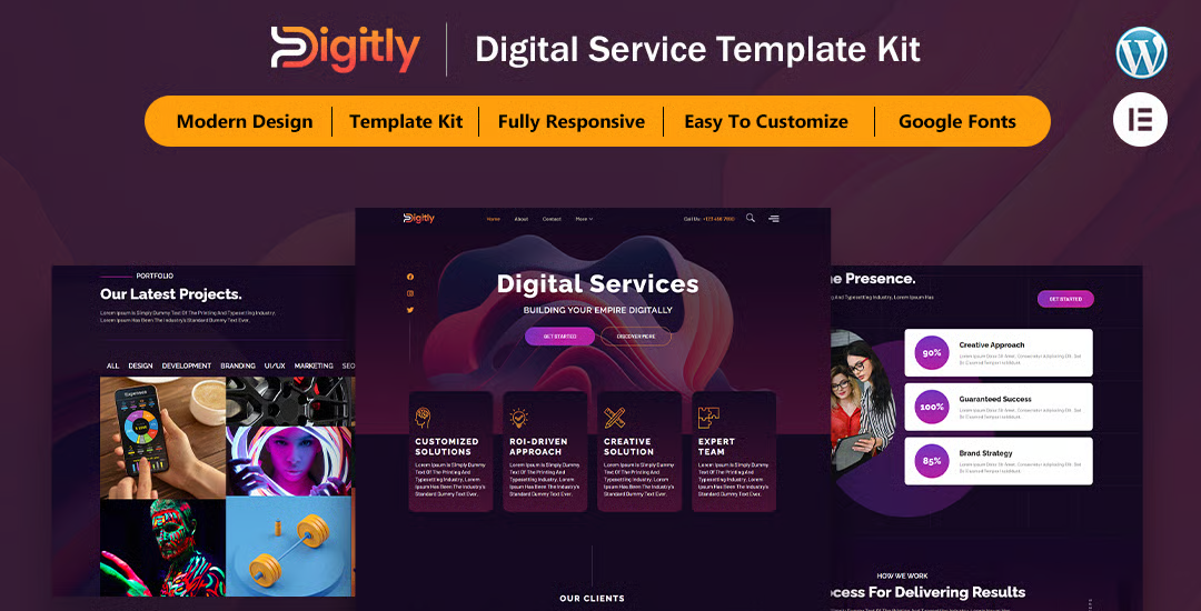 Digitly – Digital Service Agency Elementor Template Kit