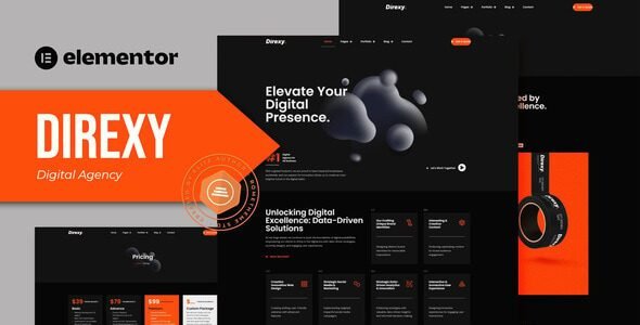 Direxy – Digital Agency Elementor Pro Template Kit 1 Direxy – Digital Agency Elementor Pro Template Kit