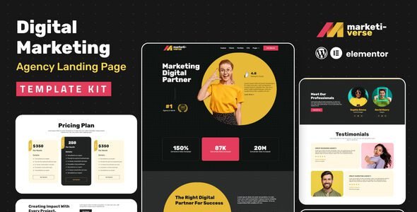 Marketiverse – Digital Marketing Services Landing Page Template Kit (Dark) 1 Marketiverse – Digital Marketing Services Landing Page Template Kit (Dark)