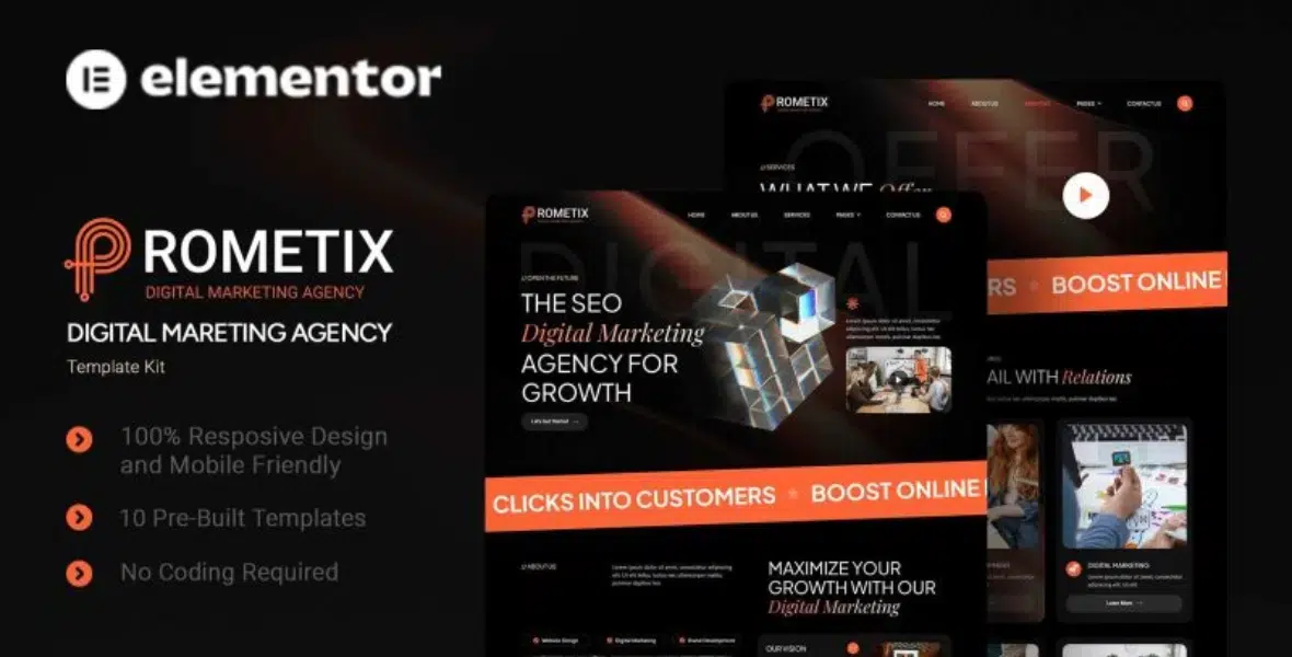 Prometix – Digital Marketing Agency Elementor Template Kit 1 Prometix – Digital Marketing Agency Elementor Template Kit