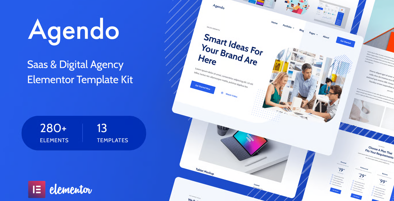 Agendo – Digital Agency & Creative Elementor Template Kit