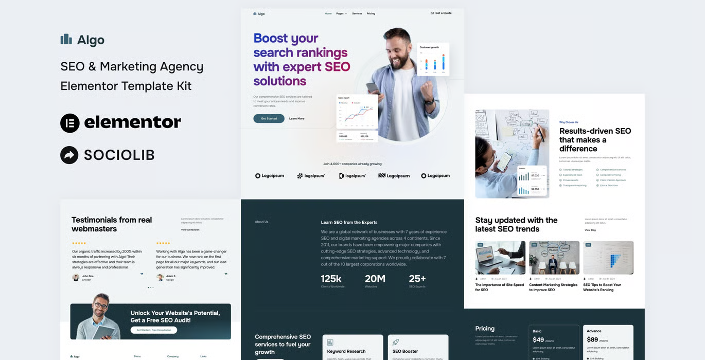 Algo – SEO & Marketing Agency Elementor Template Kit