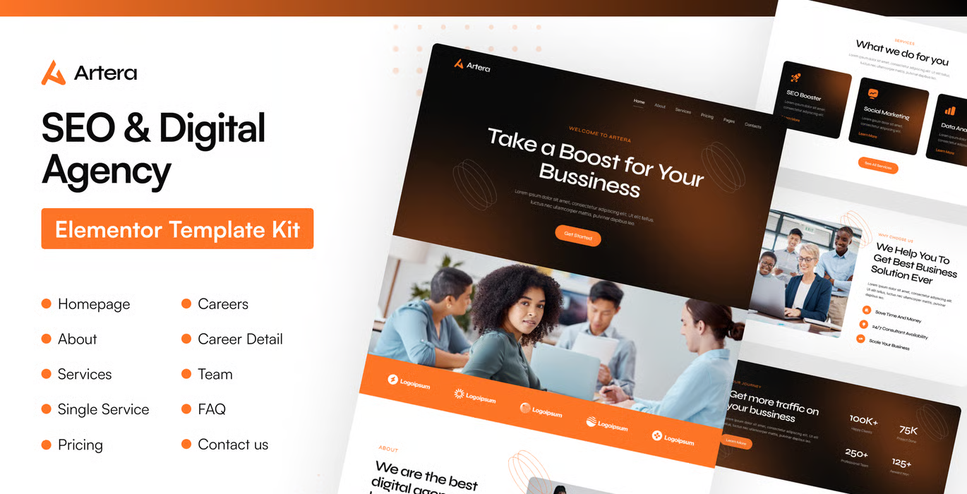 Artera – SEO & Digital Agency Elementor Pro Template Kit