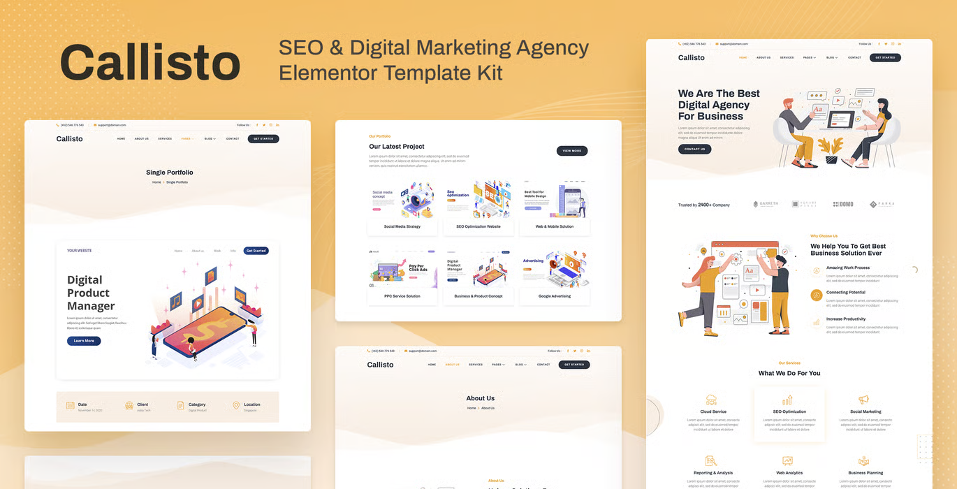 Callisto – SEO & Digital Marketing Agency Elementor Template Kit