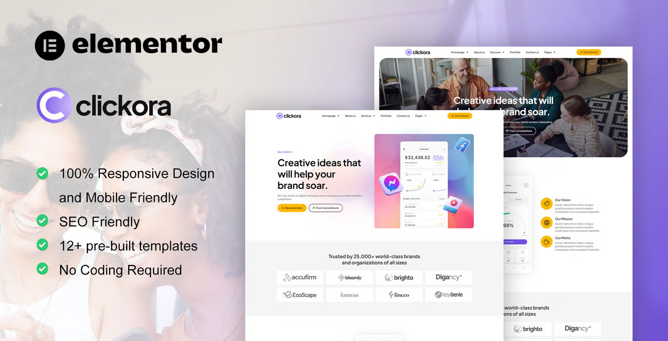 Clickora – Digital Marketing Agency Elementor Template Kit