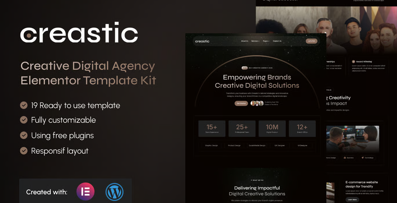 Creastic – Creative Digital Agency Elementor Template Kit