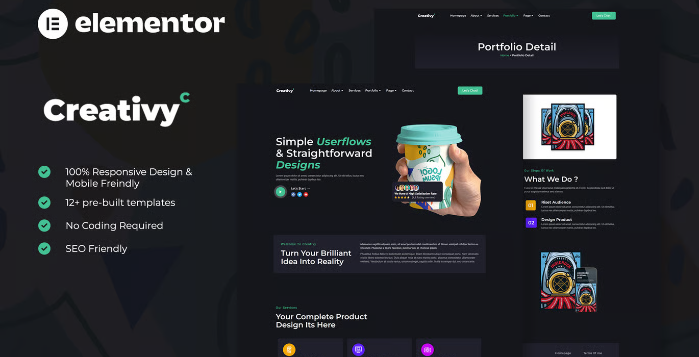Creativy – Creative Agency & Portfolio Elementor Template Kit