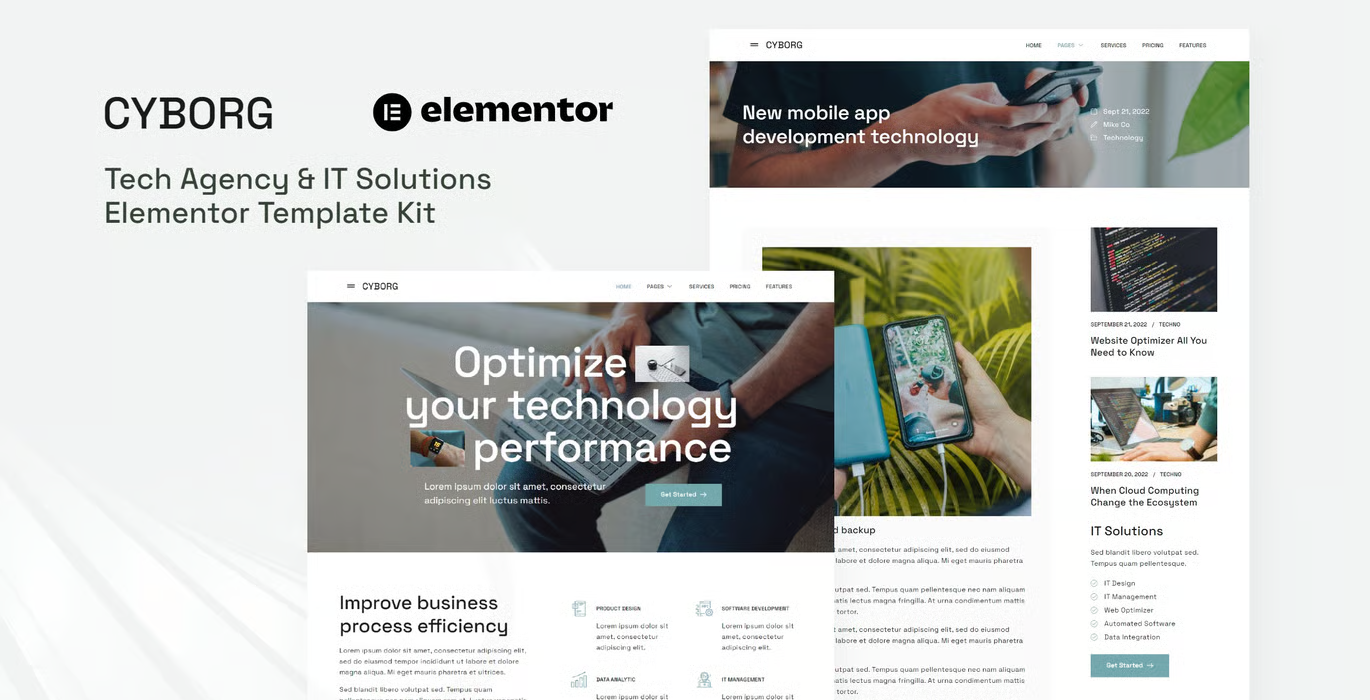 Cyborg – Tech Agency & IT Solutions Elementor Template Kit