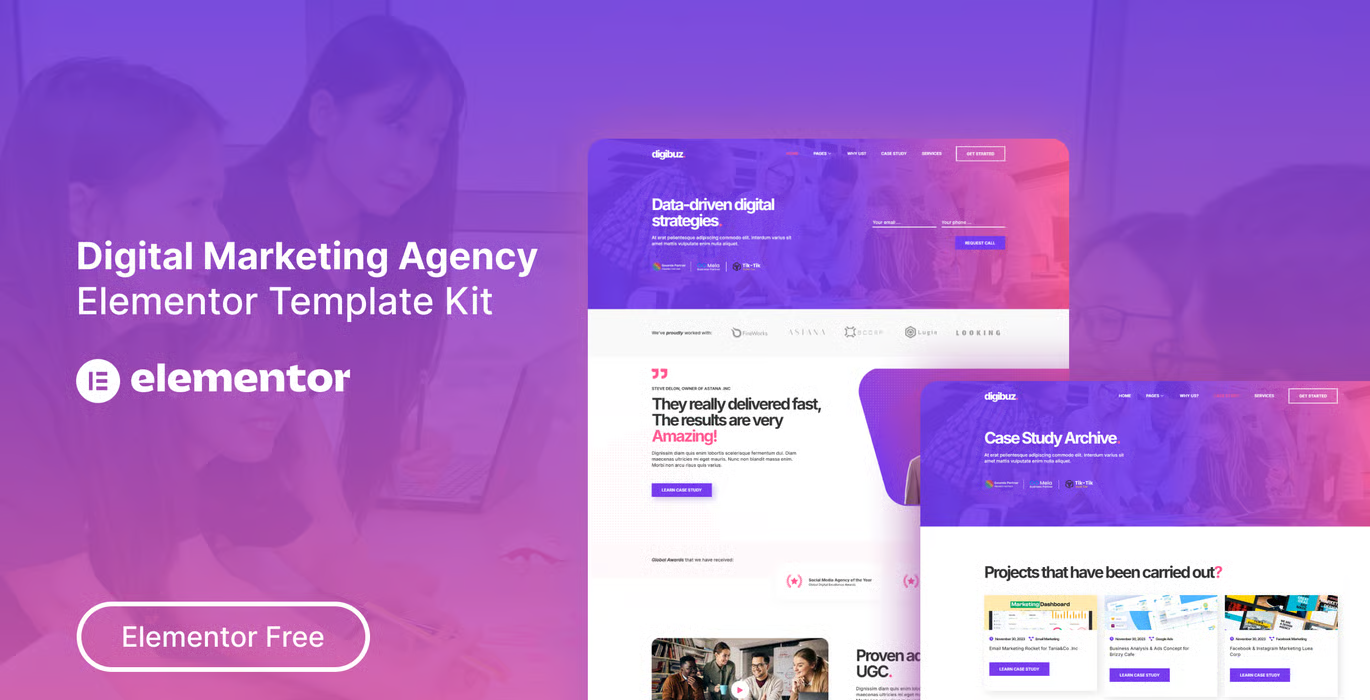 Digibuz – Digital Marketing Agency Elementor Template Kit