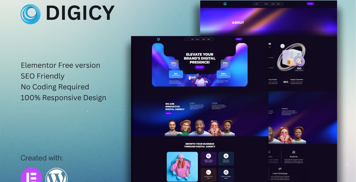 Digicy – Digital Marketing Agency Elementor Template Kit