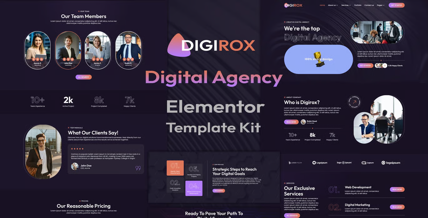 Digirox – Digital Agency Elementor Template Kit