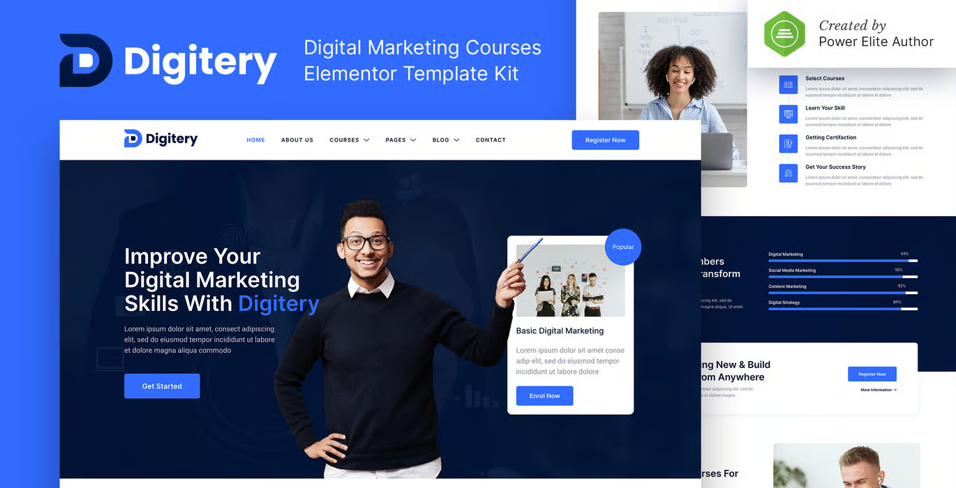 Digitery – Digital Marketing Courses Elementor Template Kit