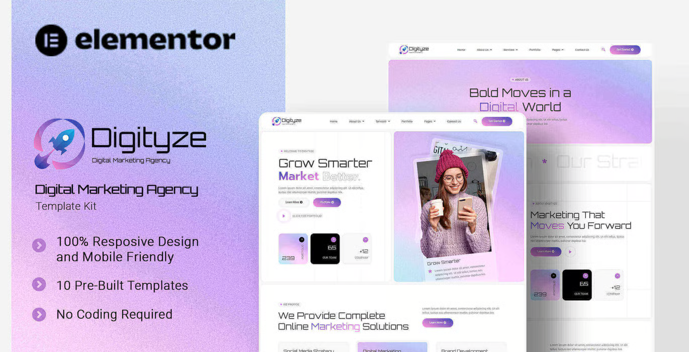 Digityze – Digital Marketing Agency Elementor Template Kit