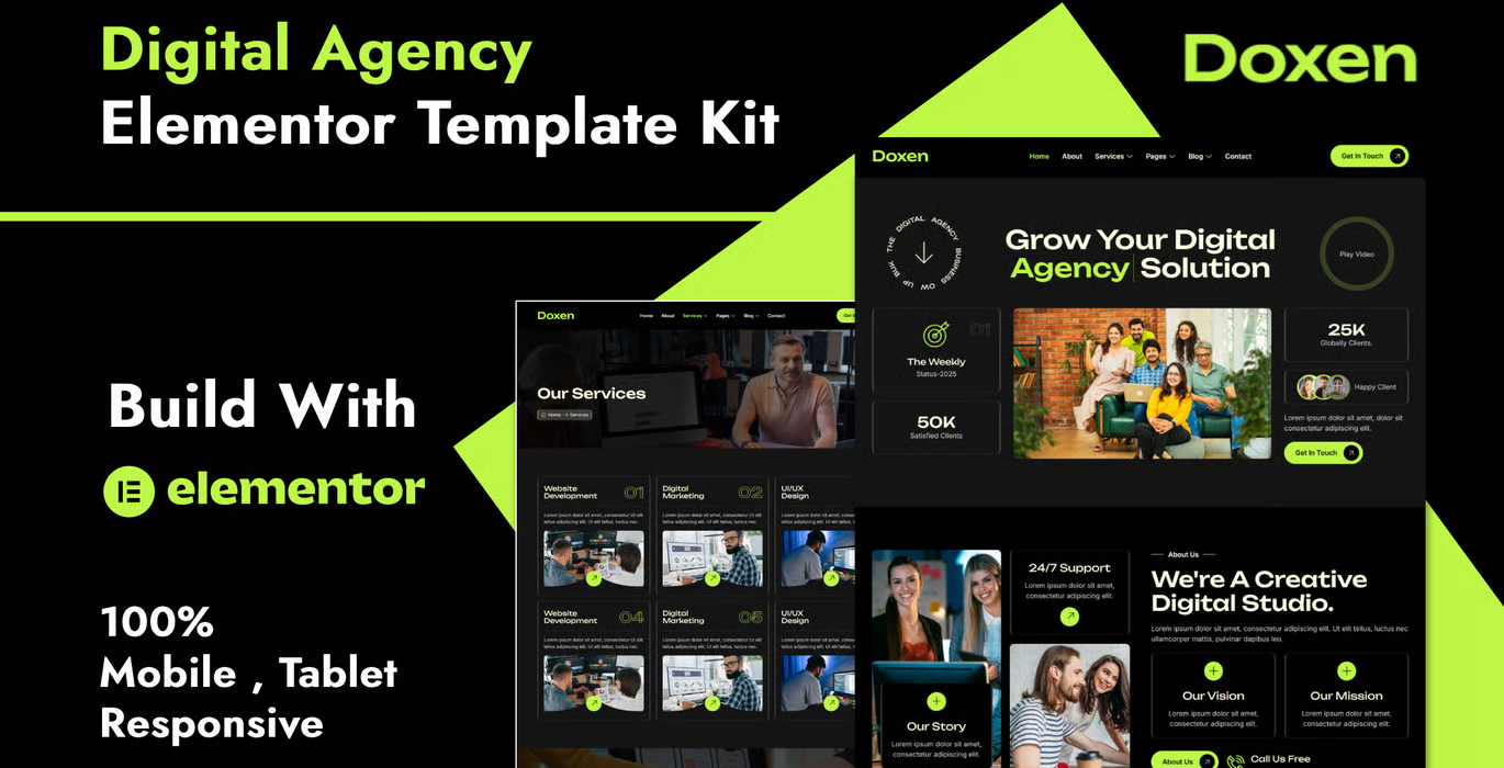 Doxen – Digital Agency Elementor Template Kit