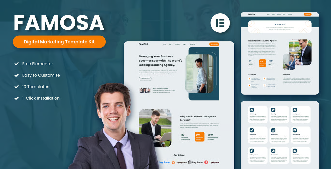 Famosa – Digital Marketing Agency Elementor Template Kit