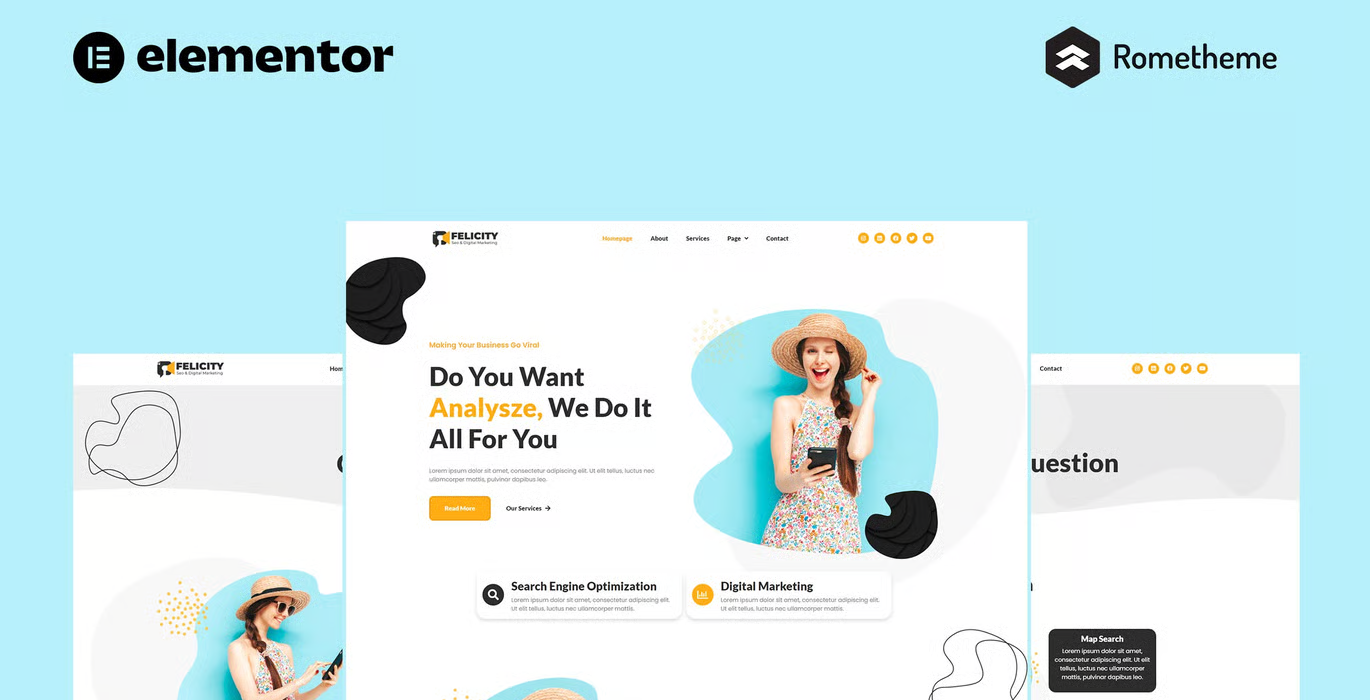 Felicity – SEO & Digital Marketing Elementor Pro Full Site Template Kit