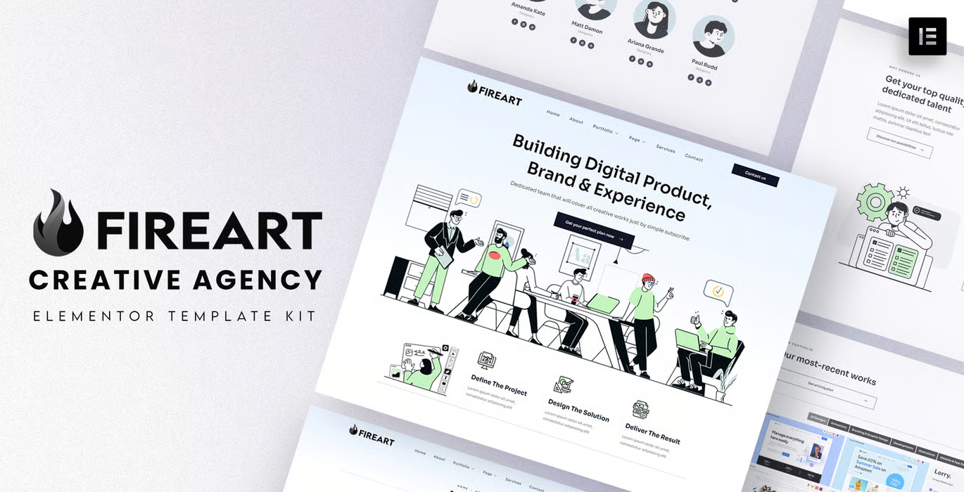 Fireart – Creative Agency Elementor Template Kit
