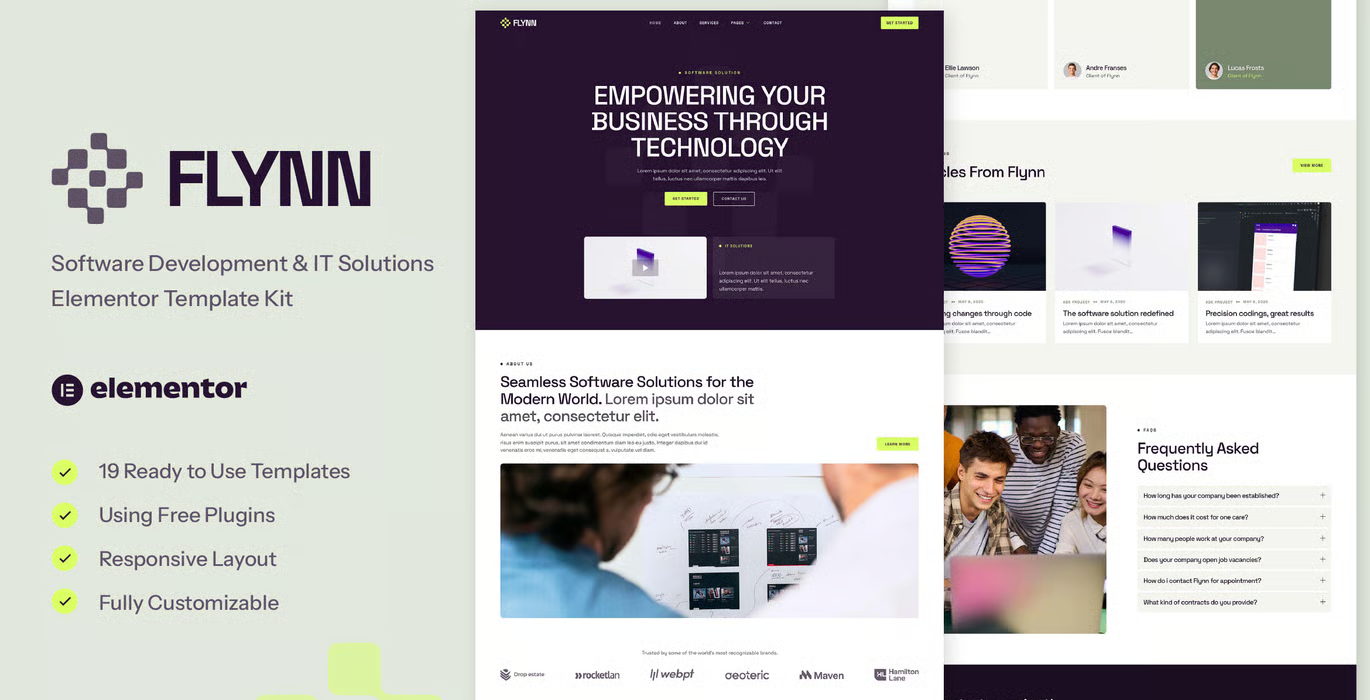 Flynn – Software Development & IT Solutions Elementor Template Kit