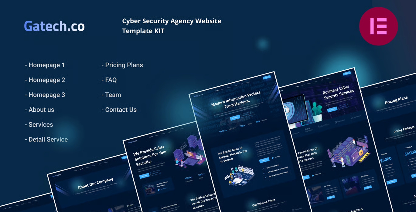 Gatech – Cyber Security & IT Management Elementor Template Kit
