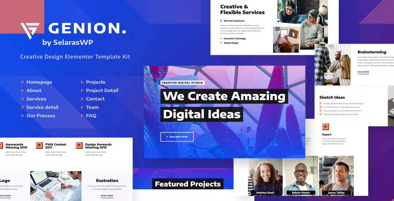 Genion – Creative Digital Agency Elementor Template Kit
