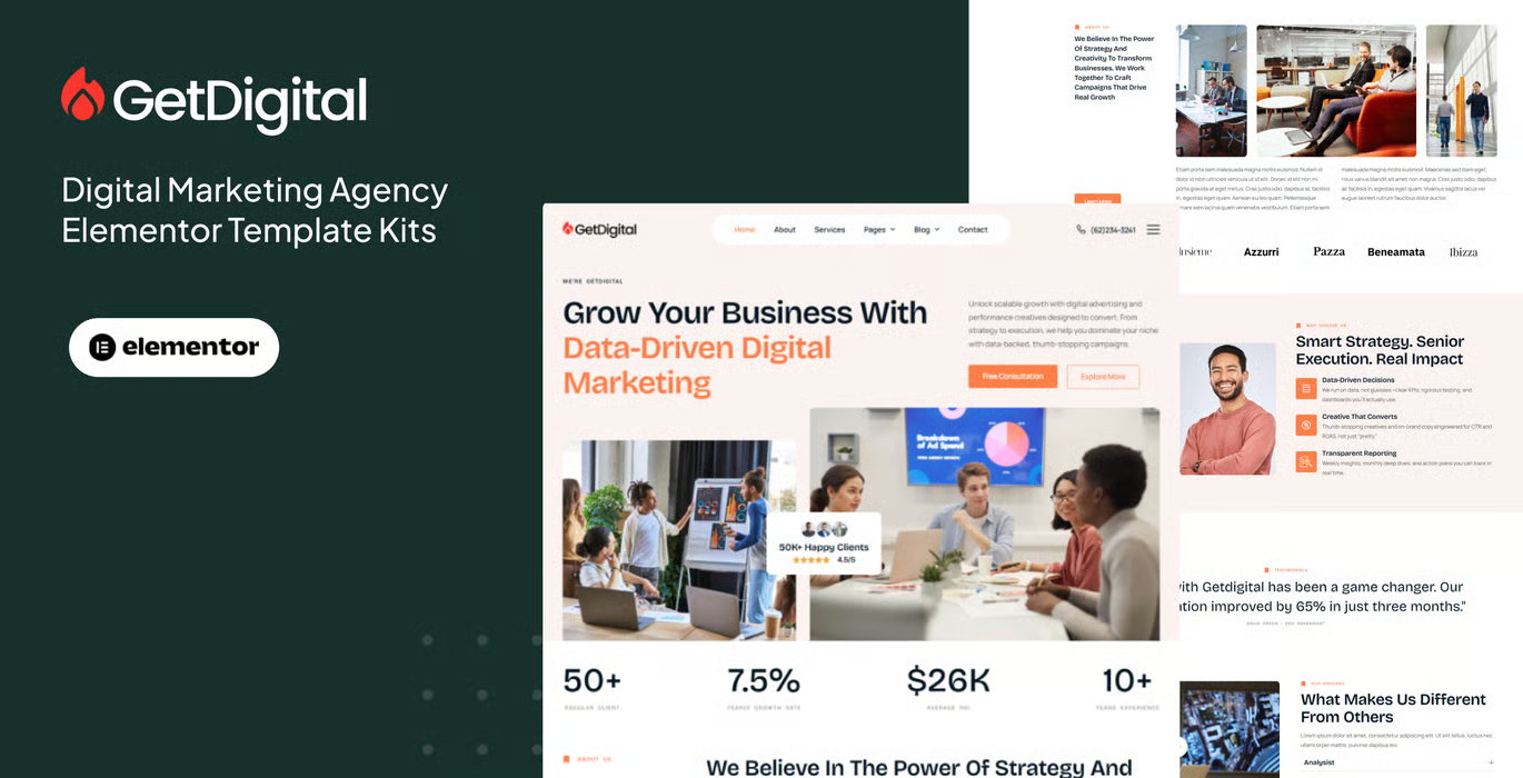GetDigital – Digital Marketing Agency Elementor Pro Template Kit