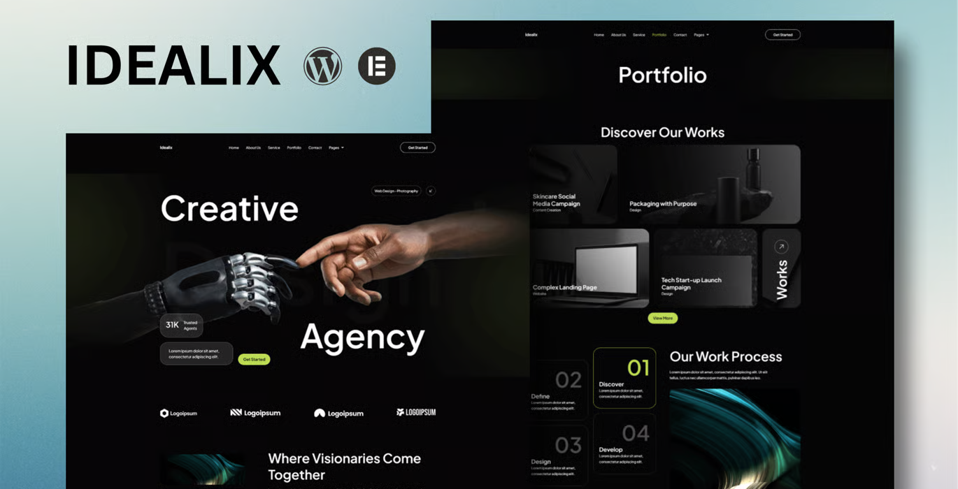 Idealix – Creative Digital Agency Elementor Template Kit