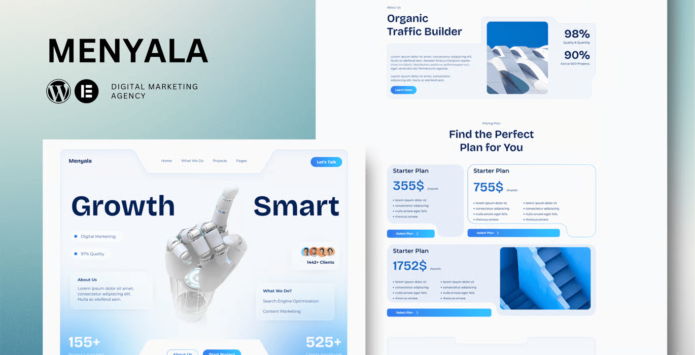 Menyala – Digital Marketing Agency Elementor Template Kit