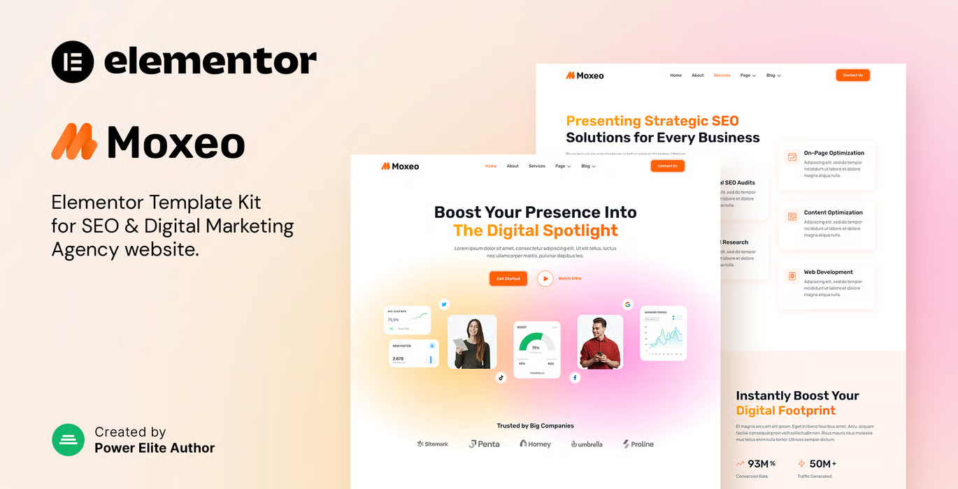 Moxeo – SEO & Digital Marketing Agency Elementor Template Kit
