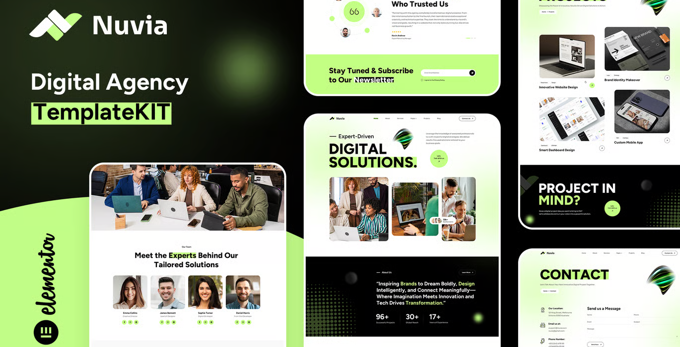Nuvia – Digital Agency Elementor Template Kit