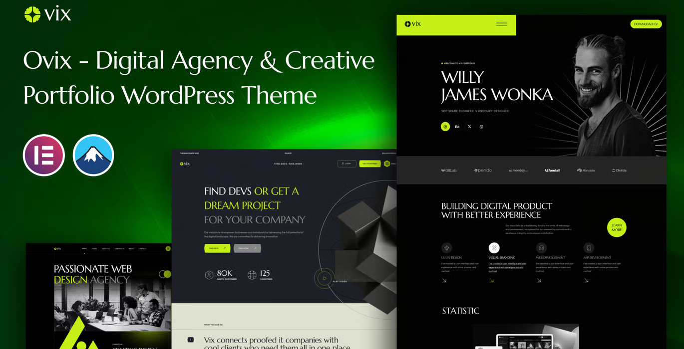 Ovix – Digital Agency & Portfolio Elementor Template Kit
