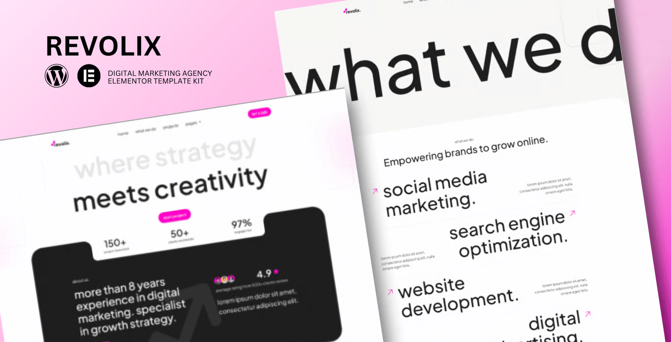 Revolix – Digital Marketing Agency Elementor Template Kit