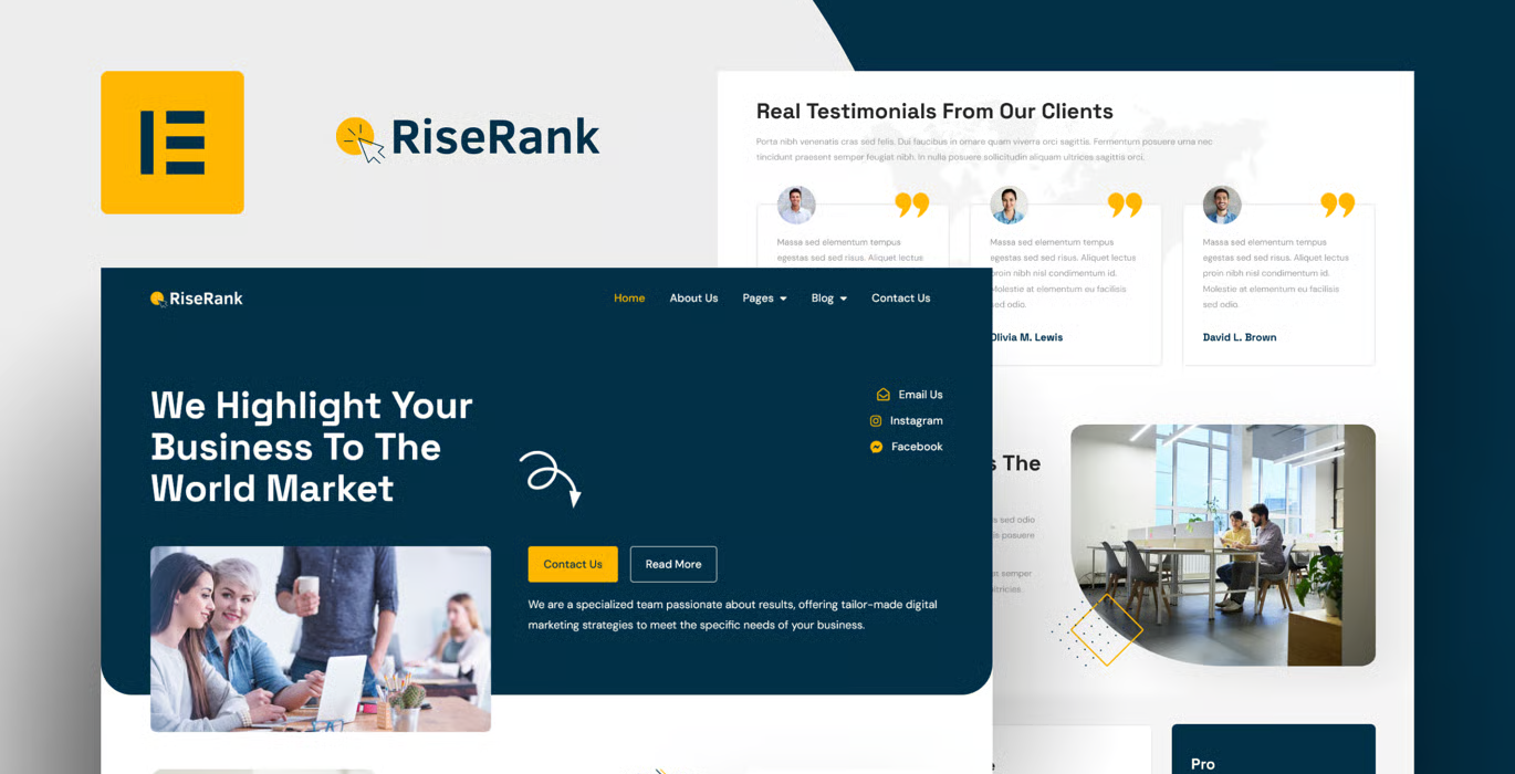 Riserank – Digital Marketing Agency Elementor Template Kit
