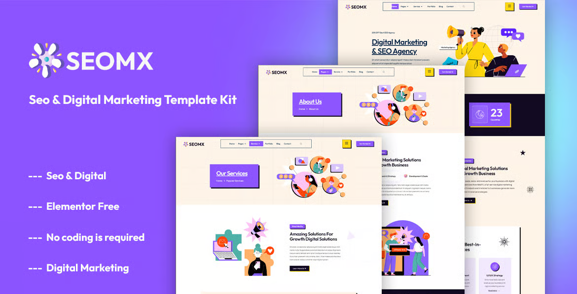 SeoMx – Seo & Digital Marketing Elementor Template Kit