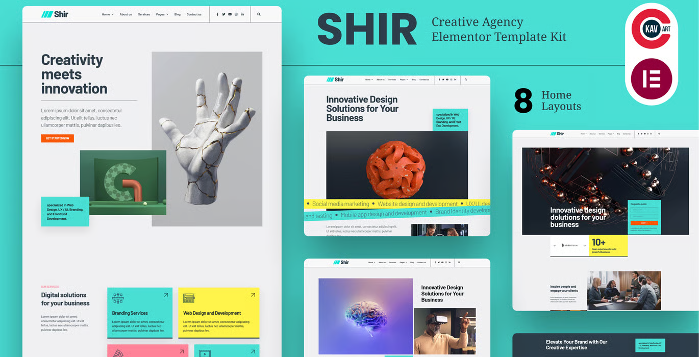 Shir – Creative Agency & Portfolio Elementor Template Kit