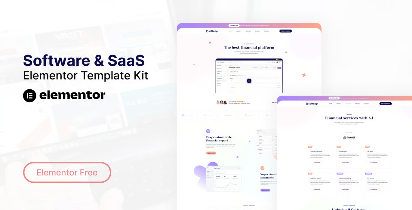 Softapp – Software & SaaS Elementor Template Kit
