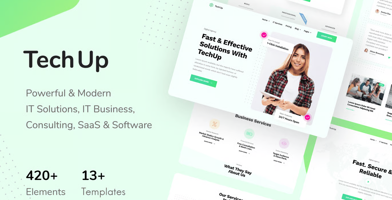 TechUp – Technology IT Solutions & Services Elementor Template Kit