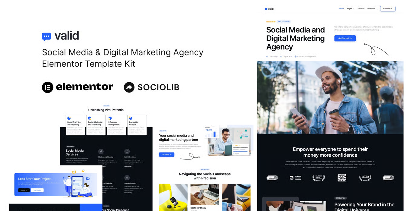 Valid – Social Media & Digital Marketing Agency Elementor Template Kit