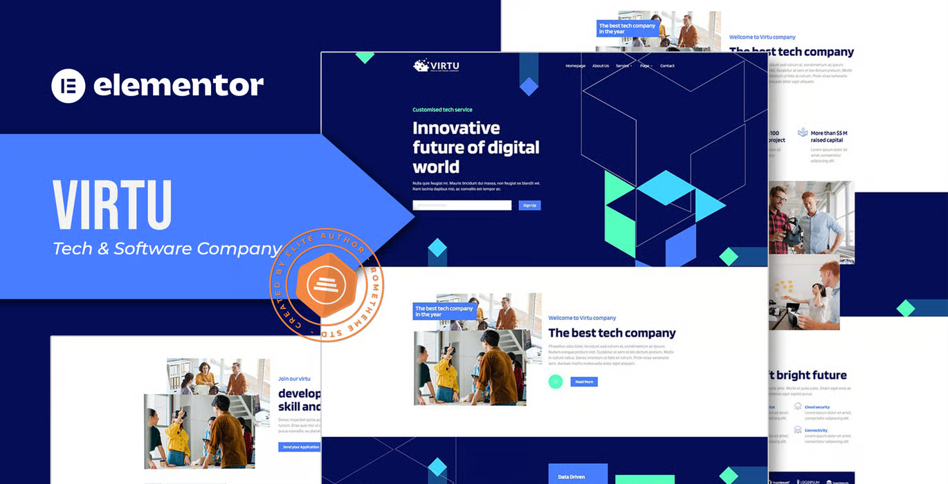 Virtu – Tech & Software Company Elementor Template Kit