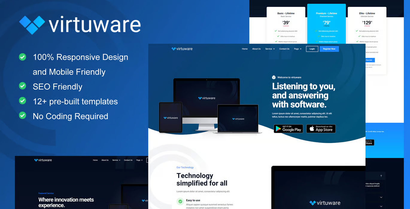 Virtuware – Saas & Digital Company Elementor Kit