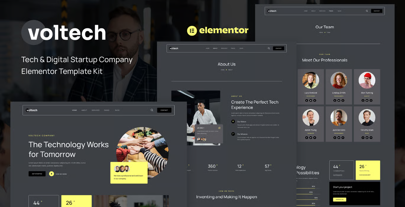 Voltech – Tech & Digital Startup Company Elementor Template Kit