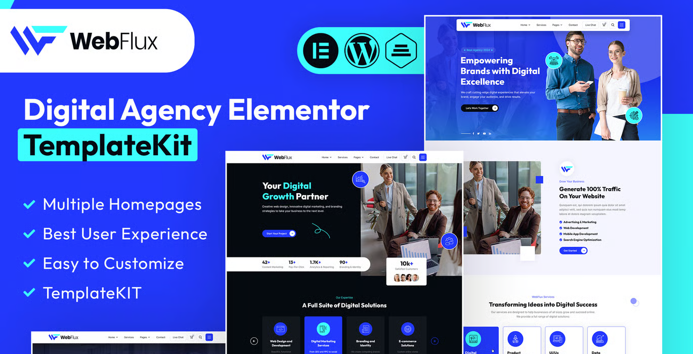 WebFlux – Digital Agency Elementor Template Kit