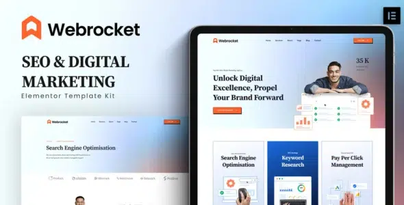 Webrocket – SEO & Digital Marketing Agency Elementor Template Kit