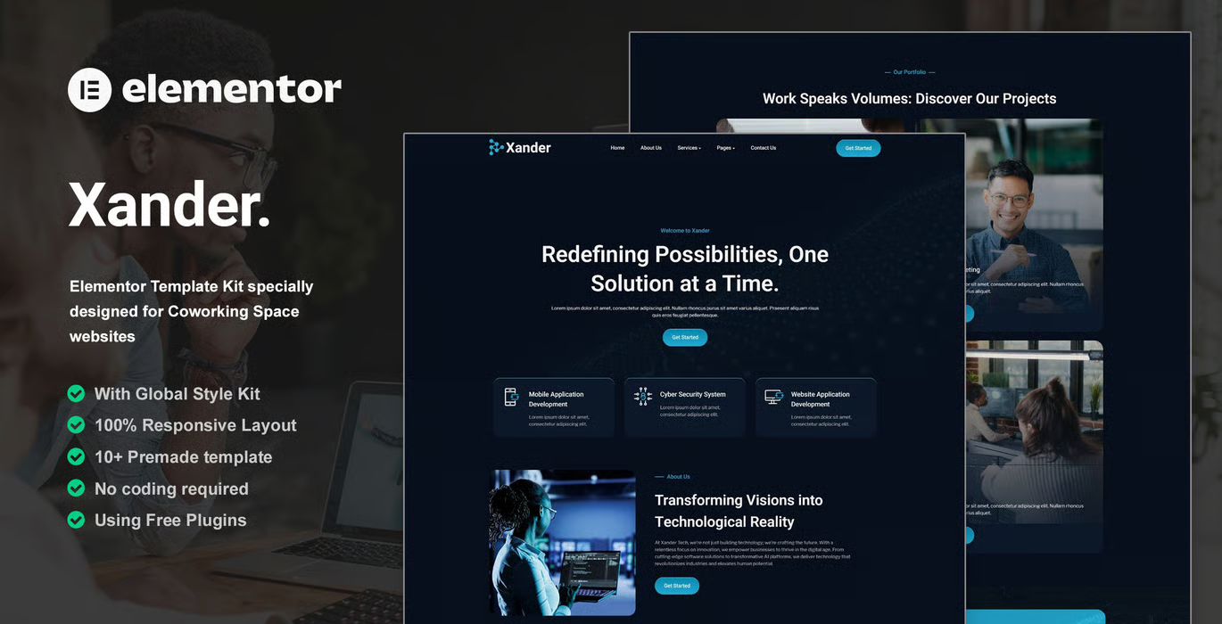 Xander – Tech Company Elementor Template Kit